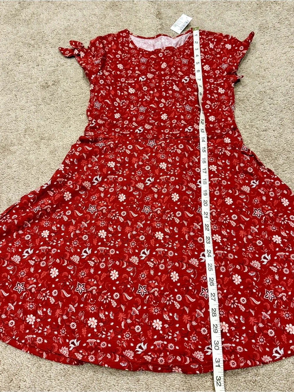NWT Girls Sz 10-12 Floral A Line Short Sleeve Dress Children’s Place